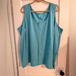 SALE 2/25, 3/30, 4/35! NWOT Woman Within 100% cotton, blue tank top sz 4X 34/36W